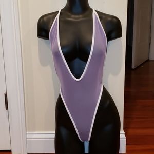 One piece purple and white trim 💜